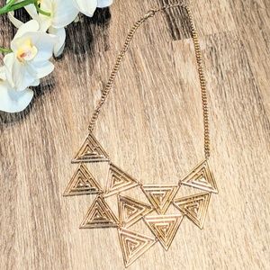 Gold Geometric Triangle Necklace